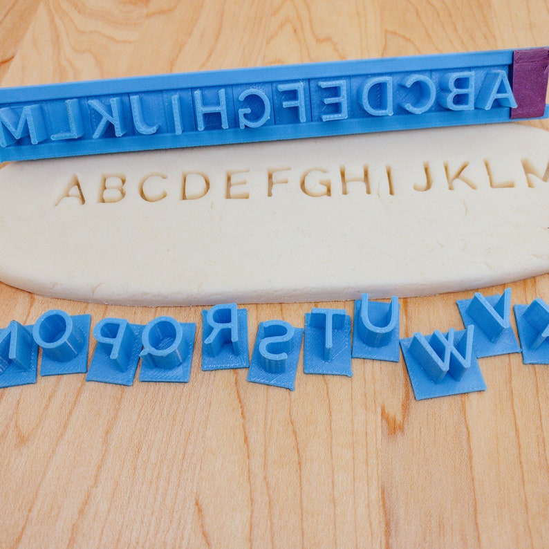 Alphabet/Tramline Uppercase Letter Cookie Stamp/Letter Fondant Embosser Letter Stamps for Clay, Cookie or Fondant/Cookie Embosser image 3