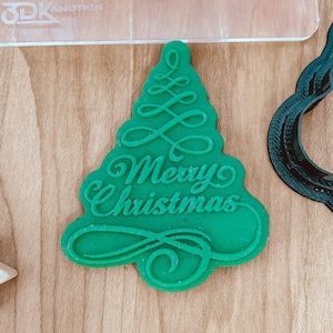 Christmas Tree Embosser with Cutter for Clay, Fondant, Cookies
