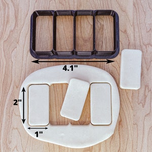 Emporte-pièce multiple rectangle à bords arrondis, emporte-pièces pour biscuits, fondant ou argile, emporte-pièces multiples, emporte-pièces rectangulaire de 2 po.