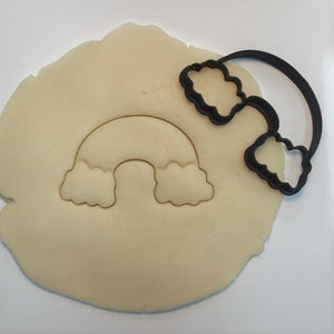 Rainbow with Cloud Outline Cookie Fondant Clay Cutter