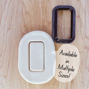 Biscuit rectangulaire aux bords arrondis, emporte-pièce pour fondant ou argile, emporte-pièce domino, emporte-pièce rectangulaire de 2 po.