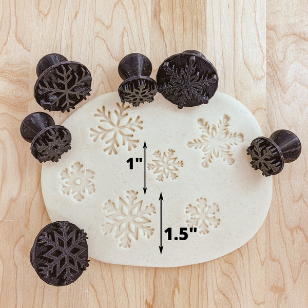 Snowflake Stamp Set for Cookies, Fondant, Clay