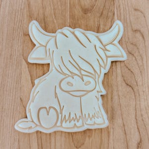 Juego de sellos y cortadores de vaca de las Tierras Altas: Diseño de vaca peluda escocesa imagen 3