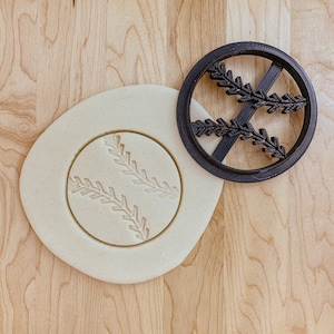 Baseball Cookie Cutter Baseball Clay Cutter, Base Ball Fondant Cutter, Baseball Fondant Embosser Stamp