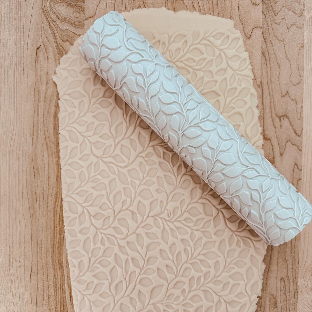 Botanical Leaves Texture Roller Stamp: INDENTED Design (9" or 5") - Etsy