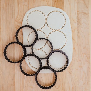 Multiple (6) Scalloped Circle Cookie, Fondant, Clay Cutter 2&quot; or 2.5&quot;