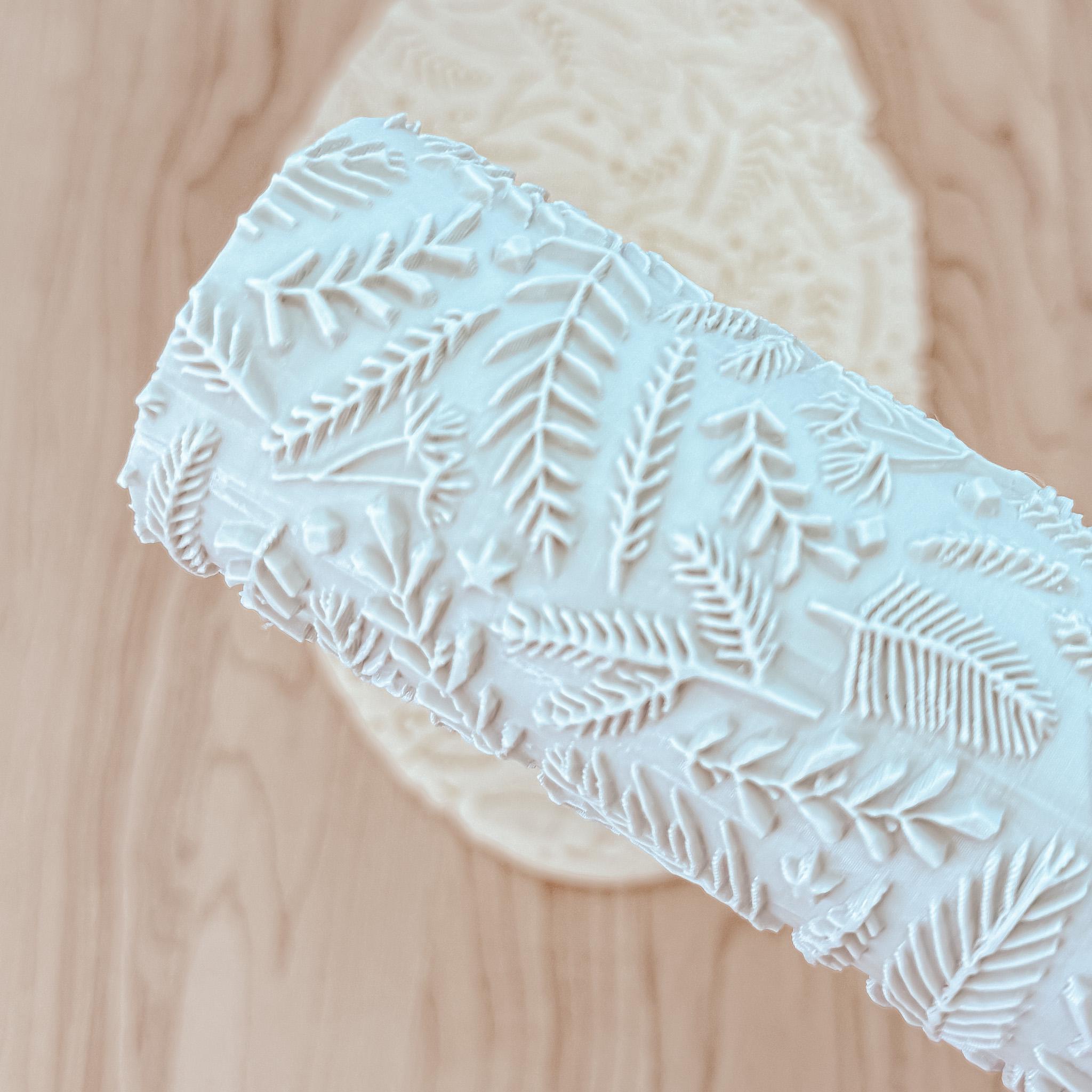 Holiday Greenery Texture Roller Stamp (5" Wide) INDENTED Design - Etsy