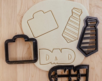 Father's Day Cutter Set of 3 Briefcase, Tie, DAD