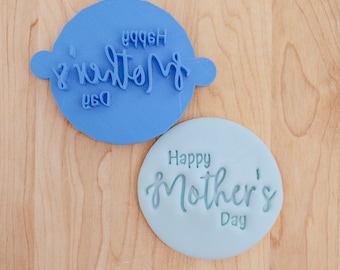 Happy Mother's Day Script Cookie Fondant Clay Stamp