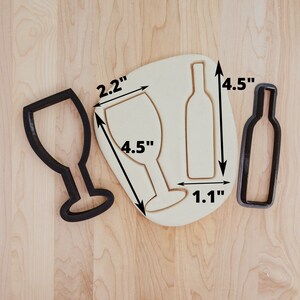 Wine Glass/Wine Bottle Cookie, Fondant, Clay Cutter Set (2)