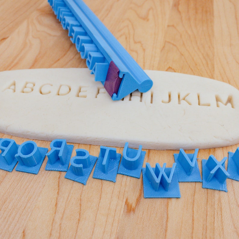 Alphabet/Tramline Uppercase Letter Cookie Stamp/Letter Fondant Embosser Letter Stamps for Clay, Cookie or Fondant/Cookie Embosser image 4