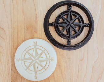 Compass/ Compass Rose / Boating / Orienteering Detailed Cookie Cutter / Fondant Cutter / Clay Cutter Plaque