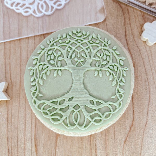 Tree of Life Fondant Cookie Embosser Stamp, Tree Fondant Stamp or Embosser, Sacred Tree Cookie (outbosser debosser)