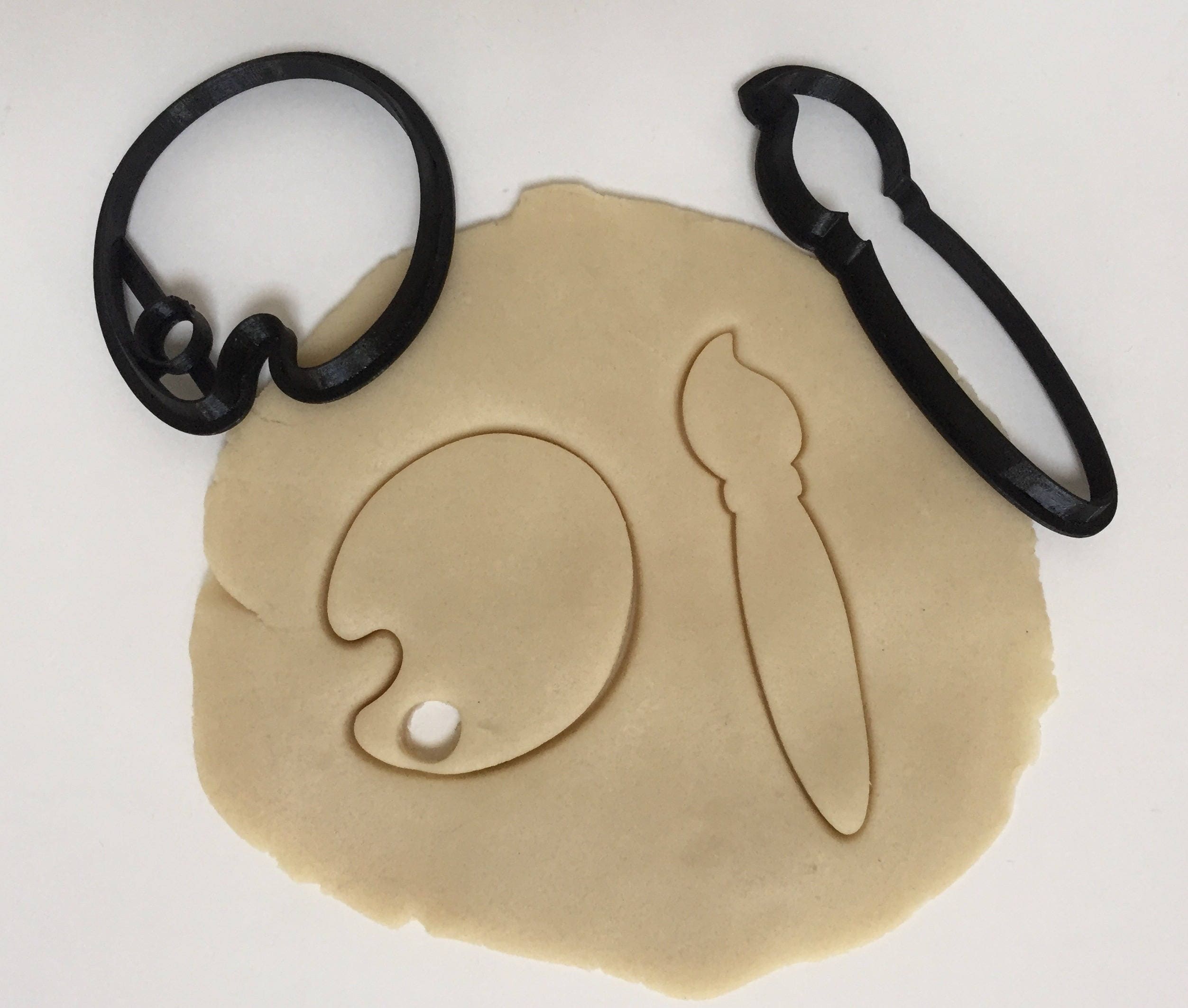 Artist's Paint Pallet and Paint Brush Cookie Cutter Set Etsy