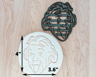 Albert Einstein Cookie, Fondant or Clay Cutter Stamp, Scientist Cookie Stamp, E=MC2 Cookie