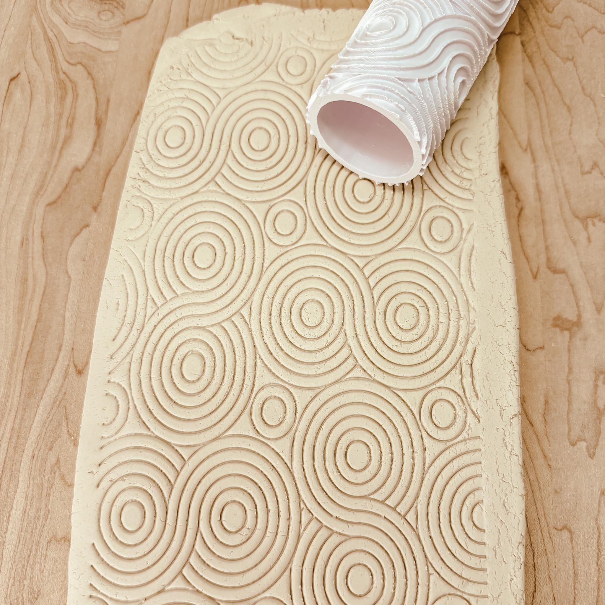 Geometric Swirl Pattern Texture Roller Stamp Circular INDENTED DESIGN ...