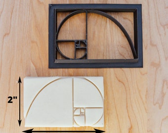 Fibonacci Sequence Cookie, Fondant or Clay Stamp Cutter, Fibonacci Loop, Golden Ratio Stamp, Mathematical Cookie Stamp