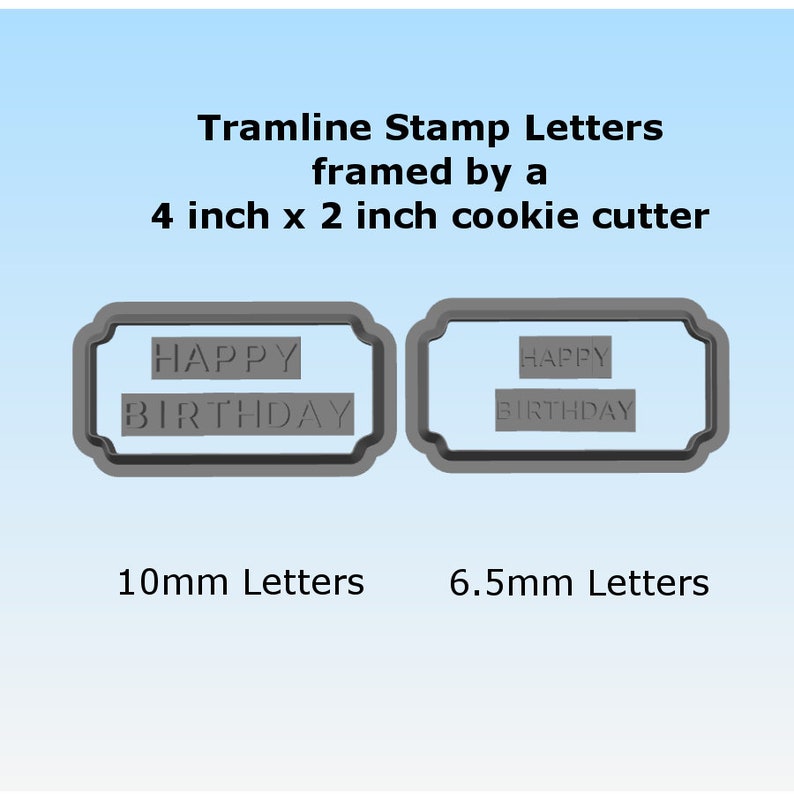 Alphabet/Tramline Uppercase Letter Cookie Stamp/Letter Fondant Embosser Letter Stamps for Clay, Cookie or Fondant/Cookie Embosser image 8