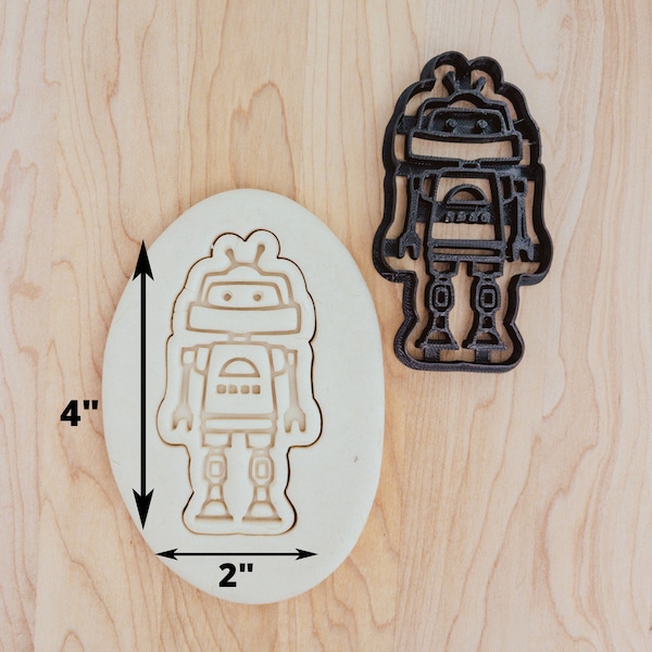 Robot Cookie, Robot Cookie Cutter, Robot Fondant Cutter, Robot Fondant Stamp, Robot Clay Cutter Stamp