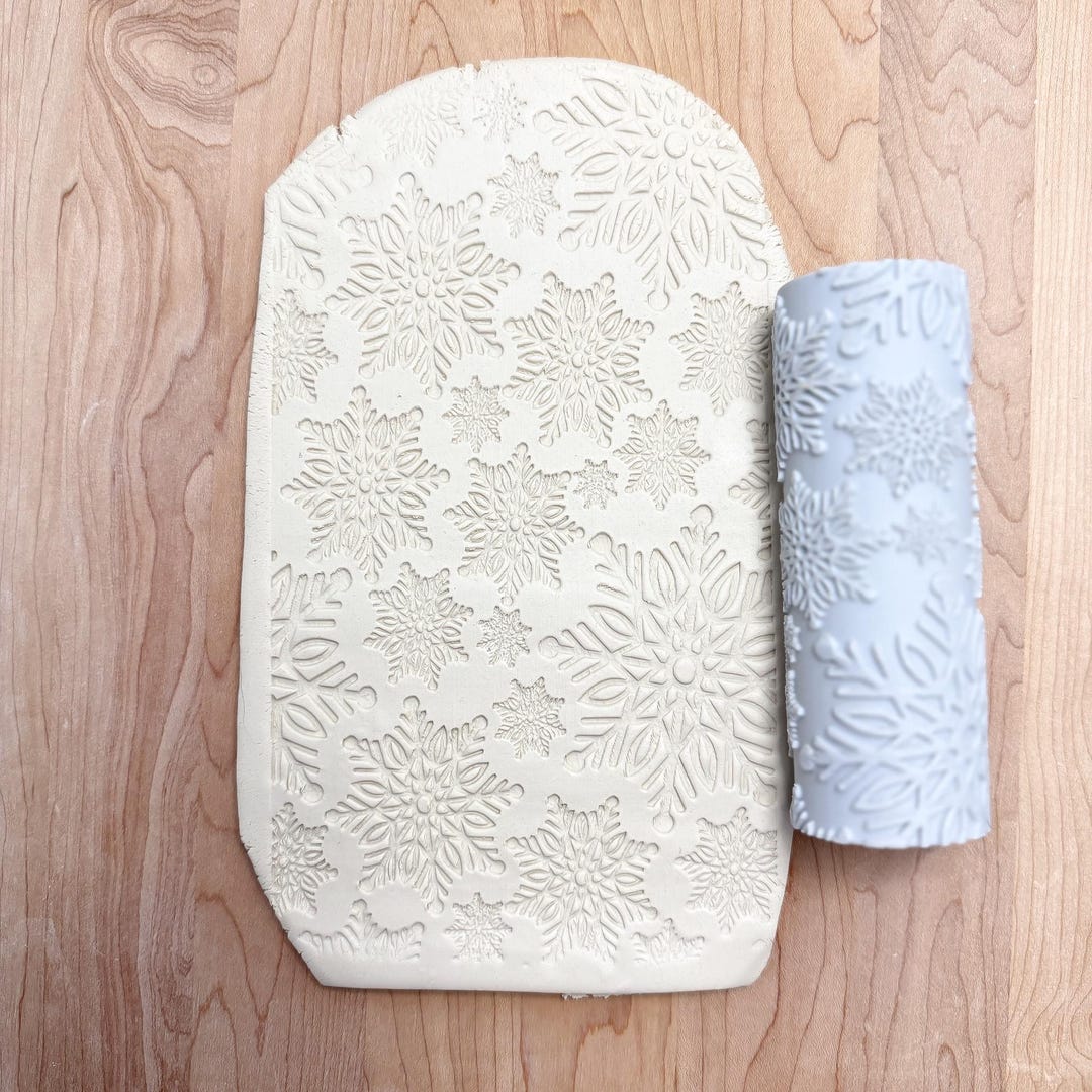 Snowflakes Texture Roller Stamp INDENTED Design (9" or 5") - Etsy
