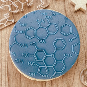 Chemistry Fondant Cookie Embosser Stamp, Science Fondant Stamp or Embosser, Molecule Cookie Gift Decor, (outbosser debosser)