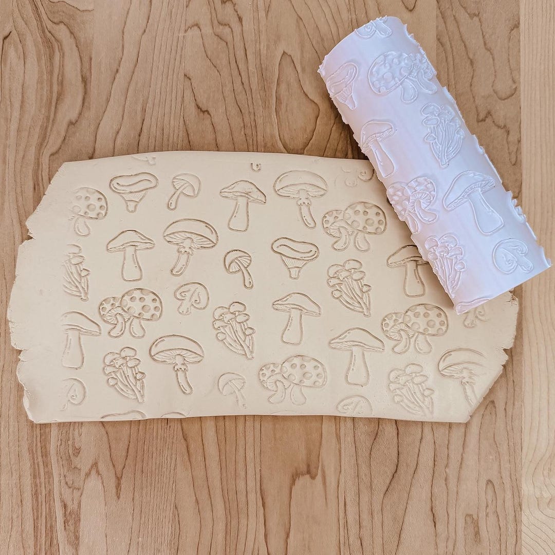 Mushrooms Texture Roller Stamp: Indented Design (9" or 5") - Etsy