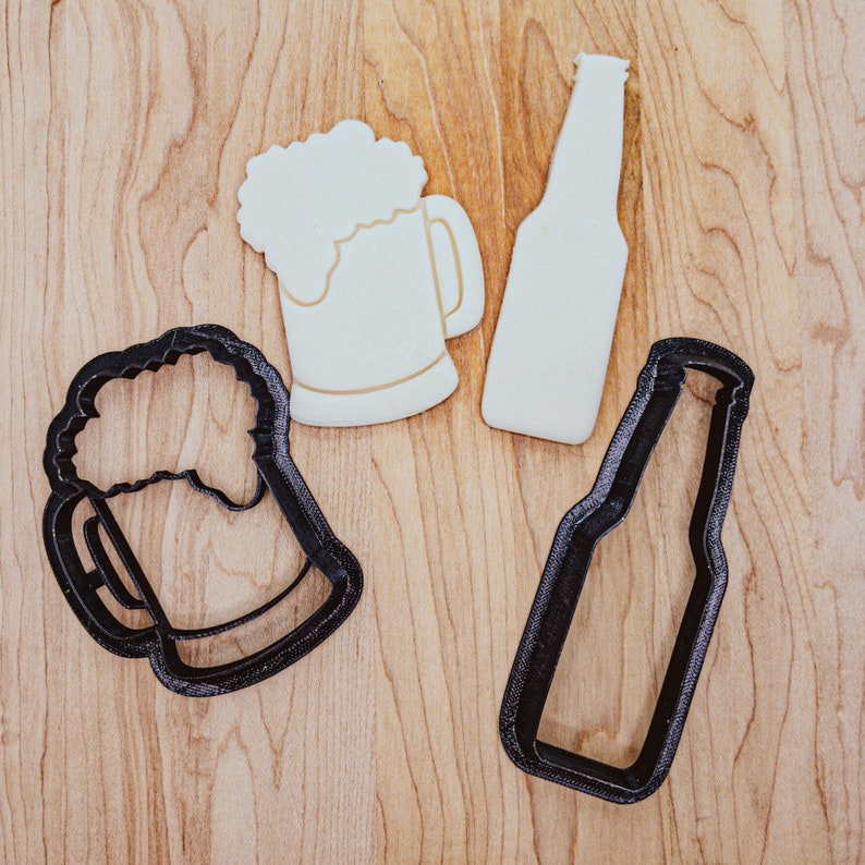 Beer Mug, Beer Bottle 3d Printed Cookie Fondant Clay Cutter Set 2 image 4