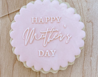 Happy Mother's Day 2 Cookie Embosser Stamp, Mother Fondant Stamp or Embosser, Mother's Day Cookie Decorating (outbosser debosser)