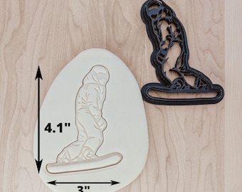 Snowboarder Cutter: Detailed Snow Sports Embosser Style 2