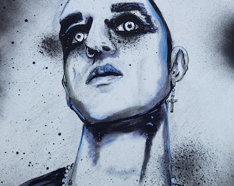 Custom Goth Portrait in Pen & Ink