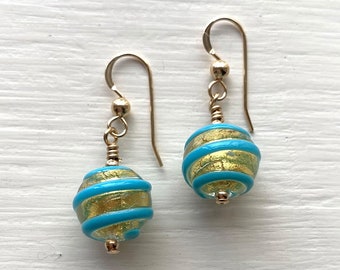 ダイアナ・イングラム ターコイズ ムラーノガラス ミニスフィア