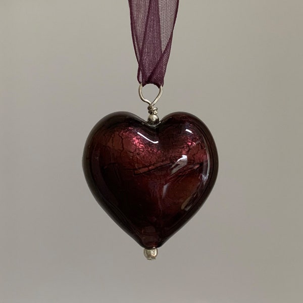Malene Mica Heart Clip Charm, Purple