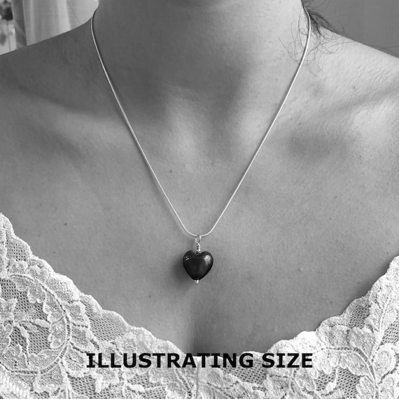 ネックレス・ペンダント Baby Heart Black Necklace Little Black Heart Necklace - Etsy