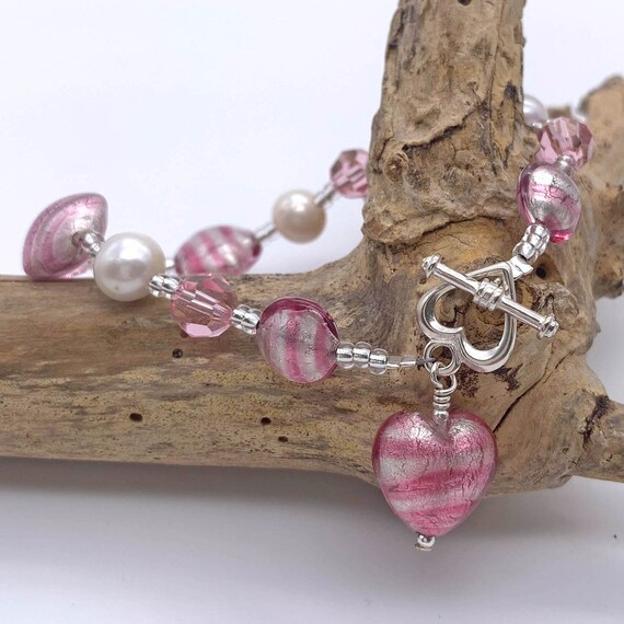 GLASS BEAD NECKLACE W/CANDY MIX GLASS BEAD NECKLACE W/CANDY MIX