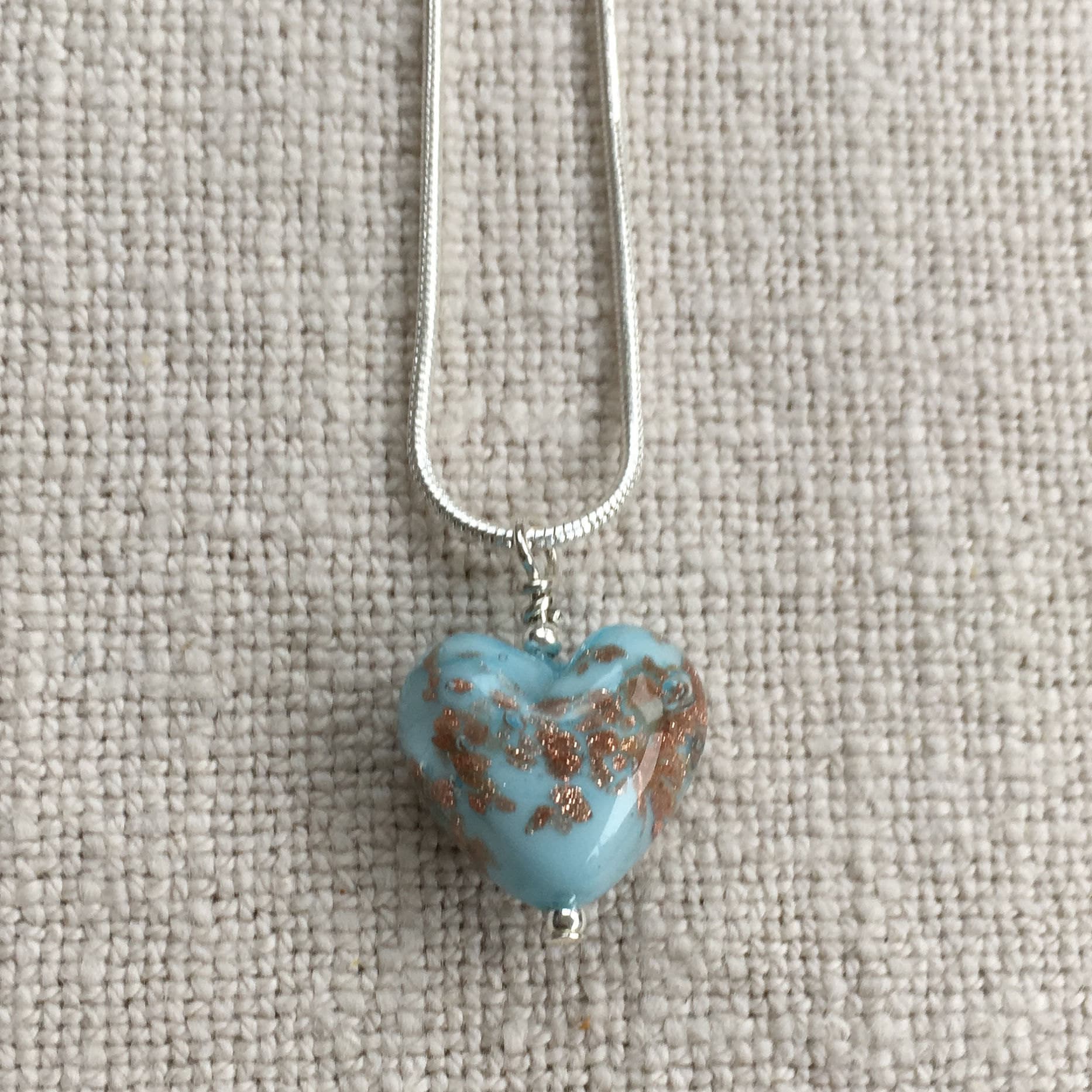 一点物✧希少✧ローマングラス ネックレストップ✧silver925 ダイアナ・イングラム ネックレス（ブルー ムラーノガラス スモール