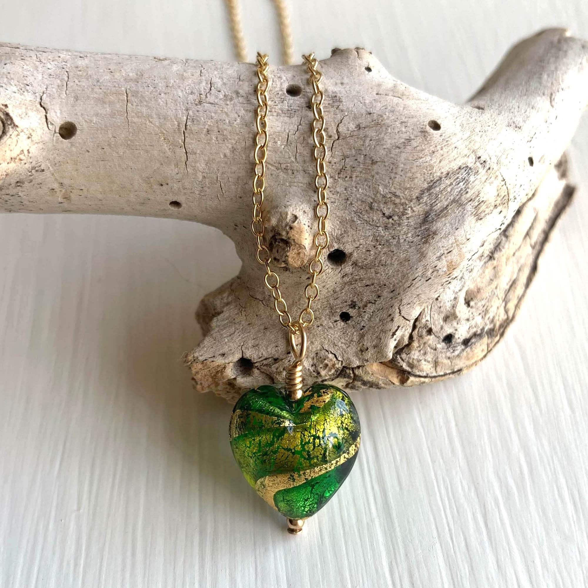 Diana Ingram Necklace With Light Green and Dark Green Swirl