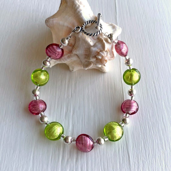 PEARL BEAD NECKLACE W/GLASS BEADS LIGHT ROSE PEARL BEAD NECKLACE W/GLASS BEADS LIGHT ROSE