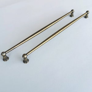 Set of 2 Extra Long Brass Finish Cabinet Handles. Bohemian Hardware. Brass Finish Cabinet Handle. Brass Finish Pull. Cabinet Pulls 6113