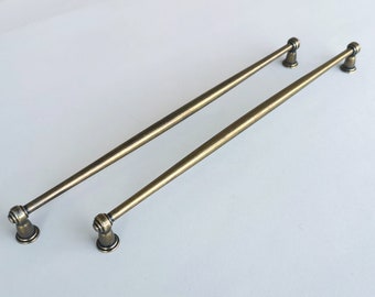 Set of 2 Extra Long Brass Finish Cabinet Handles. Bohemian Hardware. Brass Finish Cabinet Handle. Brass Finish Pull. Cabinet Pulls 6113