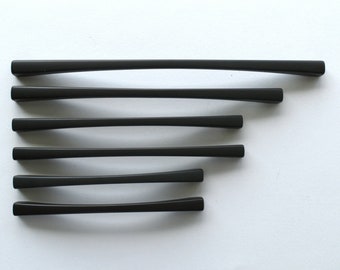 Set of 6 Modern Black Matte Cabinet Pull. Black Cabinet Hardware. Contemporary Handle. Drawer Pull. Kitchen Cabinet Pull - 715/