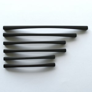 Set of 6 Modern Black Matte Cabinet Pull. Black Cabinet Hardware. Contemporary Handle. Drawer Pull. Kitchen Cabinet Pull - 715/