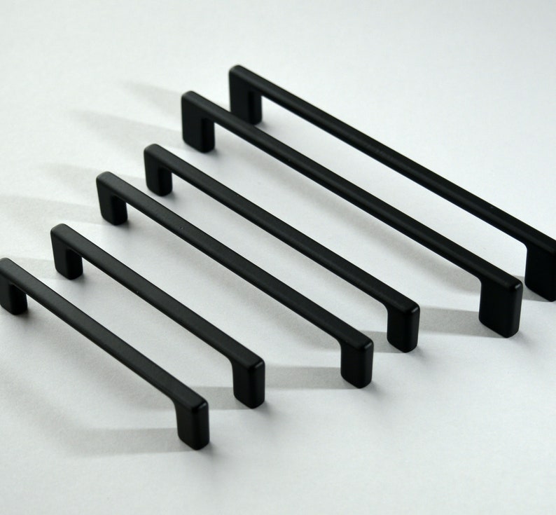 Set of 6 Modern Black Pull. Black Hardware. Etsy