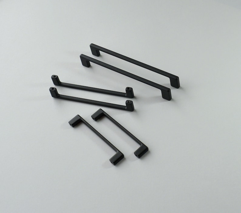 Set of 6 Modern Black Pull. Black Hardware. Etsy