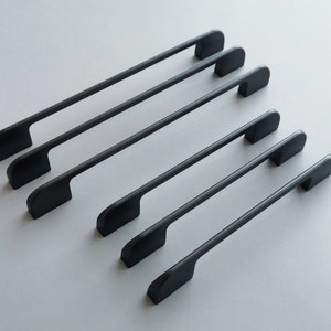 Set of 6 Titanium Grey Satin Finish Cabinet Handle. Cabinet Pull. Dark Grey Drawer Handle. Titanium Drawer Pull. Vintage Style Pull 5161/2