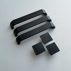 Set von 6 Modernen Schwarzen Matte Möbelknäufe/Knöpfe. Schwarz Matte Hardware. Schubladenknopf. Schubladenknauf. Schrankbeschläge. Küchenschrank Pull ----