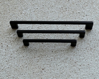 Modern Black Cabinet Pull. Black Cabinet Hardware. Contemporary Drawer Handle. Drawer Pull. Cabinet Hardware. Kitchen Cabinet Pull - 713/