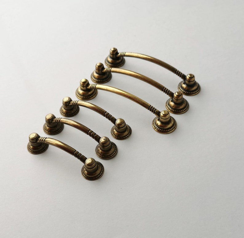 Bohemian Hardware Pull Brass Dresser Handle 6131 Victorian Drawer Pull Antique