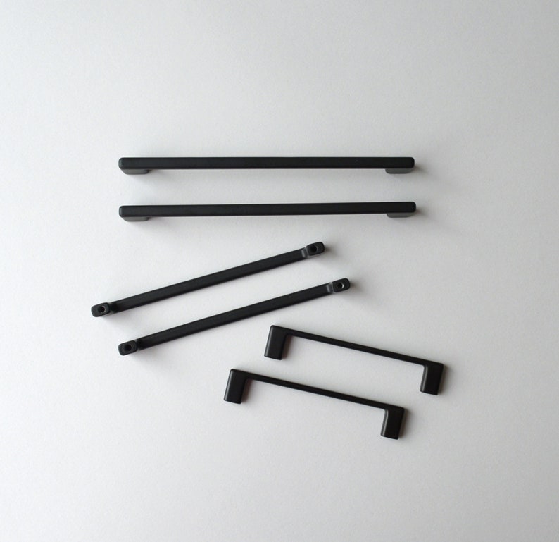 Set of 6 Modern Black Pull. Black Hardware. Etsy