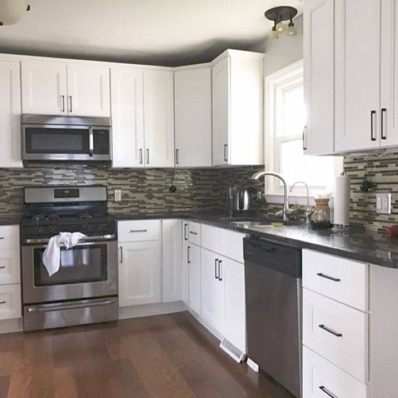 Set of 6 Modern Black Pull. Black Hardware. Etsy