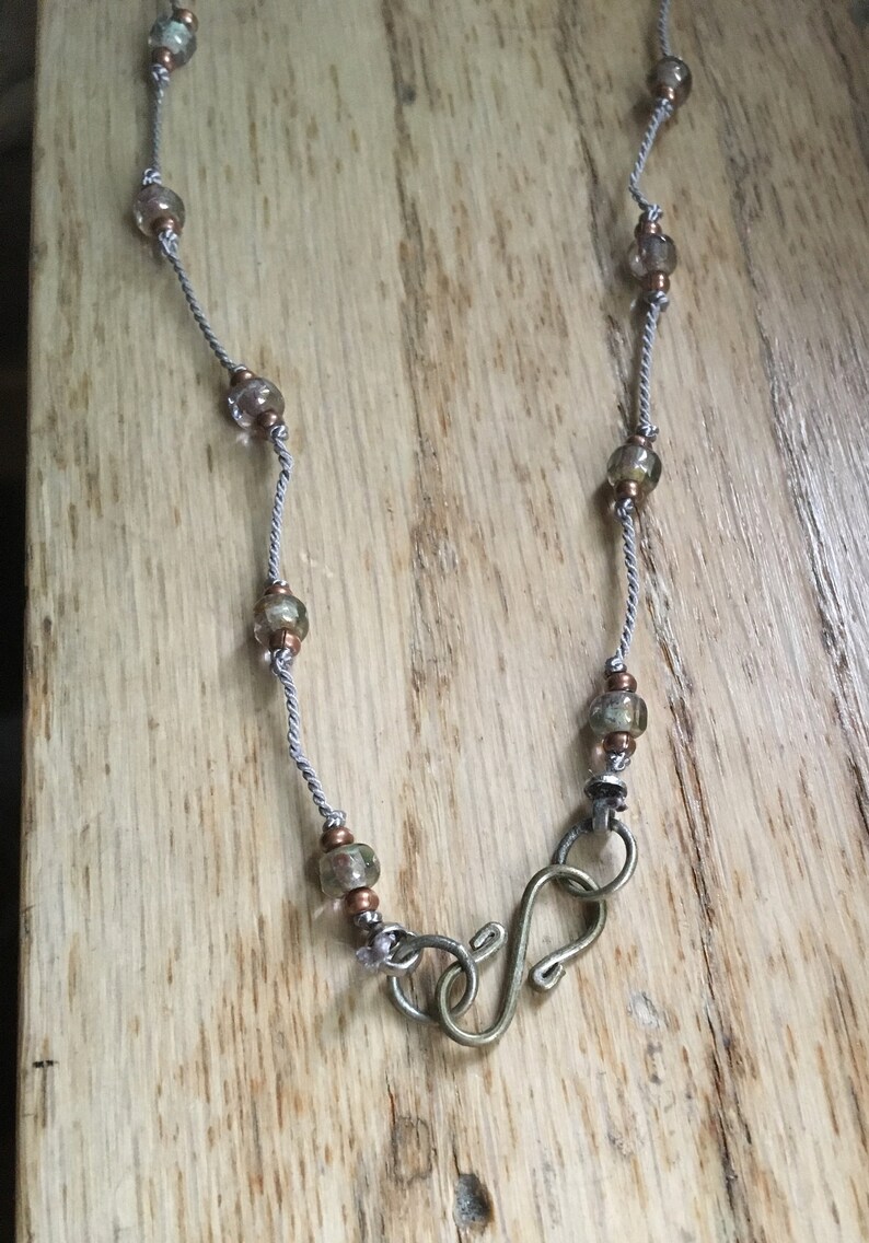 Hand-knotted floating turquoise coin stone necklace
